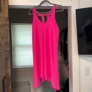 Mini pink flowy dress